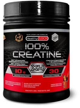 Healthy Fusion Creatina Monoidrata | Creatina Pura microfiltrata | Favorisce la crescita muscolare e migliora la resistenza fisica | Elevata solubilità | Formato in polvere, gusto di Anguria 300gr