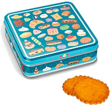 DV France | Lata Metálica de Temas Dulces | Galletas De Mantequilla Pura Fior di Sale - 150 Gr | Galletas de mantequilla saladas | Galletas Fior di Sale