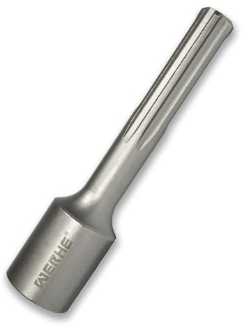 WERHE SDS Max Earth Rod Driver for Deep Earth Electrodes, Inner Ø 25.5 mm | earthing rods up to 25 mm, hole depth 40 mm, outer Ø 35.5 mm, hardened steel, compatible with Bosch, Makita, Einhell, 162 mm