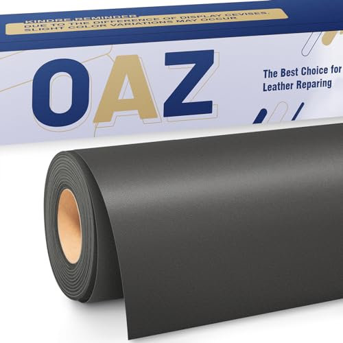 OAZ Leder Reparatur Patch, 40x80cm Selbstklebend für Möbel, Sofas, Autositze, Handtaschen, Jacken, Renovierung - Neu Schwarz/Grau