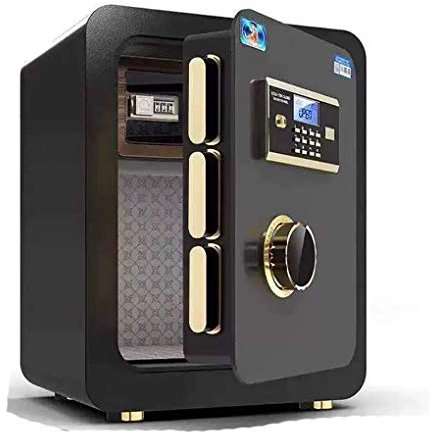 Cassaforte di sicurezza, ignifuga, altezza 45 cm, resistente al fuoco, grande, combinazione digitale, cassaforte con tastiera digitale, serratura di sicurezza per casa, lavoro, ufficio, hotel (nero)