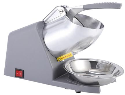 Macchina Tritaghiaccio Elettrico Commerciale,Tritaghiaccio a Doppia Lama,Elettrico Macchina Del Ghiaccio,Design Della Scanalatura di Pressione del Reticolo,Sicuro Efficiente,Adatto a Ristoranti e Case