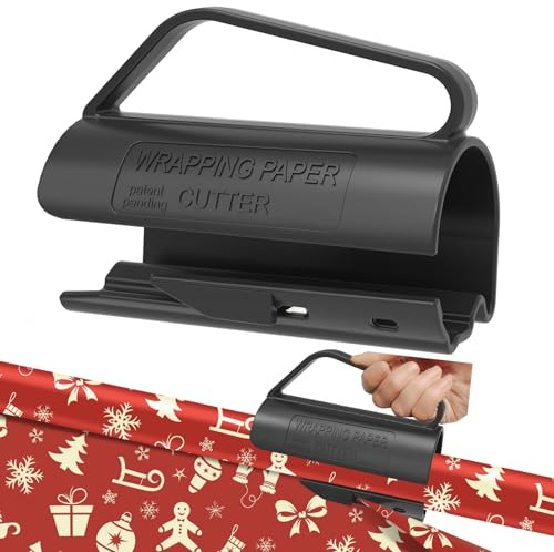 Geschenkpapier Schneider für Rollen, Geschenkpapierschneider, Geschenkpapier Cutter, Tragbare Sliding Weihnachts Geschenkpapier Cutter für Weihnachten, Geburtstag, Halloween
