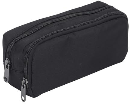 OWLMATE Federmäppchen Jungen, Schlamppermäppchen, Mäppchen Aesthetic, Mäppchen Schwarz für Duarable Schreibwaren Organizer Erwachsene Büro Geschenk - Schwarz