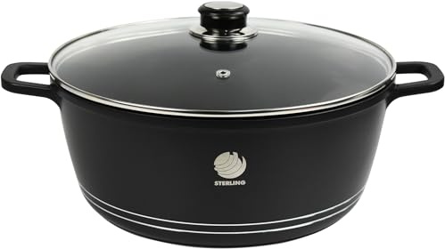 Non Stick Coating Casserole Pot Die Cast Stockpot Aluminium with Tempered Glass Lid (28cm)