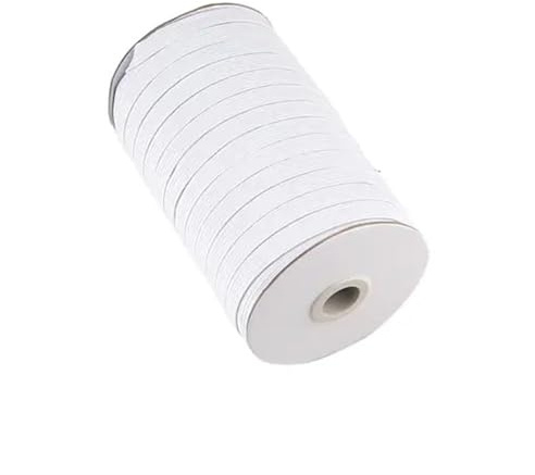Banda elástica de costura en blanco y negro de 10 yardas, licra, de 3 mm a 50 mm, for prendas de vestir, pantalones, cinturones, accesorios de costura DIY Goma Elastica Costura(White,10 YARDS_8MM)