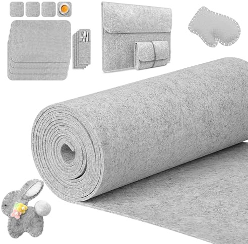 YSWOVUO Rollo de Fieltro 30cm×300cm×3mm, Tela de Fieltro para Manualidades, Felt Rígido para Proyectos de Bricolaje, Bolsas de Felt Cosidas, Estuches para Lápices, Manteles Individuales