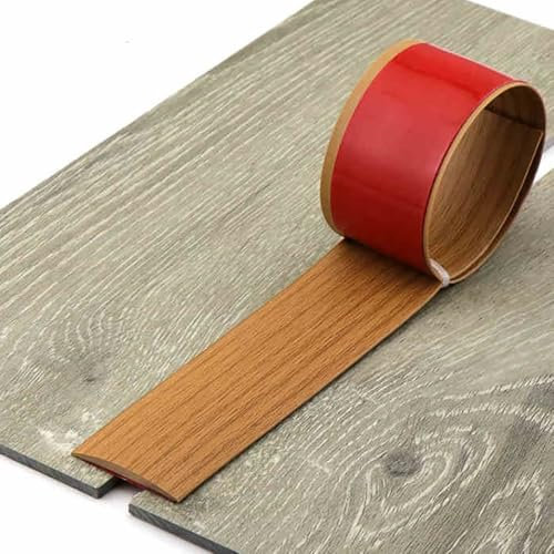 Tira de umbral de PVC para transición de suelo de alfombra a baldosa, autoadhesiva, tira de unión de pelar y pegar, laminado de roble, divisor plano, 7,6 cm de ancho