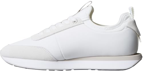 Calvin Klein Donna Sneakers Running Retro Sock Nylon con Logo, Bianco (Bright White/Chateau), 37