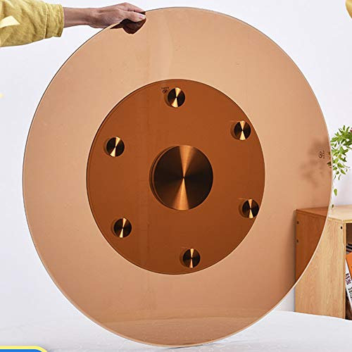 Grand plateau rotatif de 61 cm - Plateau tournant en verre trempé marron - Plateau de service rond résistant à la chaleur à 300° - Idéal pour la maison, la cuisine et l'hôtel