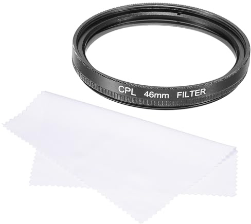 QUARKZMAN Filtro Polarizzatore Circolare 46mm, Filtro Polarizzatore a Doppio Strato Multi-Rivestimento con Panno per Pulizia per Obiettivo Fotocamera