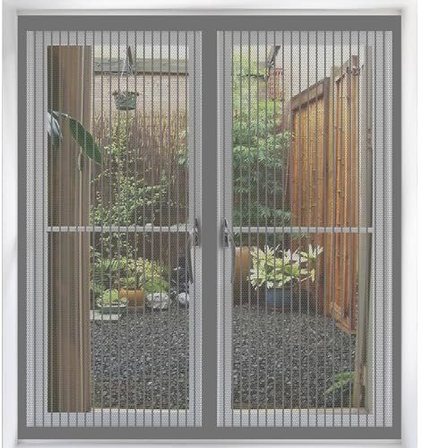 Zanzariera Finestra Magnetica su Misura 160 x 155 cm Tenda Zanzariera Porta Finestra Cortile Protezione Dagli Insetti per Camera da Letto Balcone, Grigio