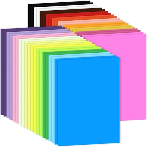 Caianwin 200 fogli di carta colorata A4 per origami, 20 colori vivaci, 80 g/m², doppia faccia per lavori artistici, fai da te, taglio e disegno