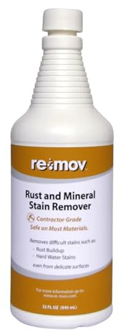RE MOV Rust and Mineral Stain Remover – 32 oz Spray | Powerful Organic Formula | Safe on Metal, Fabric, Paint & More | Fast-Acting Formula for Home, Auto & Marine use