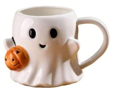 Beimus Tazas de cerámica con forma de espectros de dibujos animados de 600 ml con temática de Halloween, ideal para regalar a adultos, fantasmas de calabaza, tazas de café de cerámica