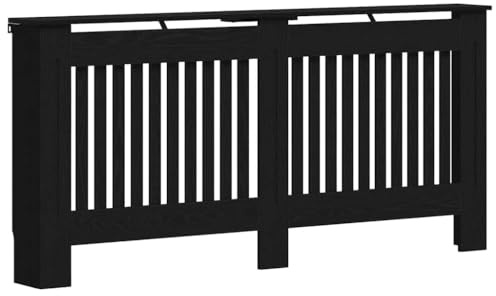 vidaXL Cache-Radiateur Chêne Noir 172 x 19 x 81,5 cm Bois d'ingénierie, Cache-radiateur Moderne, rectangulaire pour déco Maison, Protection esthétique, Bois conçu, sécurité Enfant, Salon