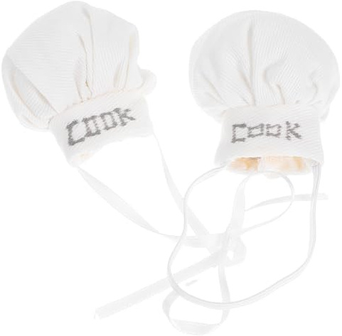 Alipis 2pcs Miniature Cooking Chef Hats for Dolls 10-15cm Plush Dollhouse Accessories Soft Cotton Tiny Hats for Stuffed Animals and Craft Decorations