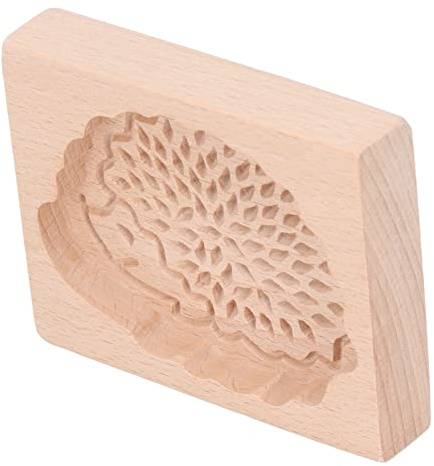 Riuulity Lindo Molde de Galletas de Animales, Sello de Madera Vívido para Entusiastas de la Repostería, Fácil Desmoldar (Erizo)