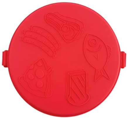 SiaBiced Griglia per Microonde, Padella, Piastra Rotonda, Utensili da Cucina per Cibi Croccanti, Rosso