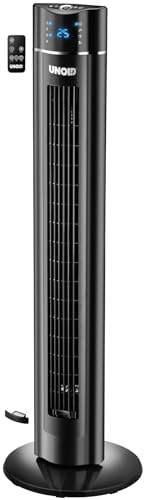 Unold 86855 Tornfläkt – svart, 60 W, 230 V, 3-stegs hastighetskontroll, ventilationsläge, oscillering, jonfunktion, timer