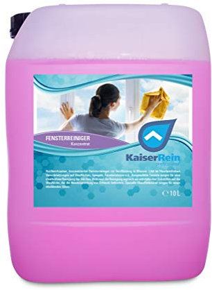 KaiserRein Fensterreiniger Konzentrat mit Lotuseffekt 10L - Professioneller Fensterreiniger für streifenfreien Glanz auf Glas, Fenstern und Spiegeln - Fenstersauger geeignet