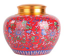 Japanese-style Ceramics Tea Canister Traditional Tea Caddy Sugar Canister For Kitchen Sealed Ceramics - Enamel A34