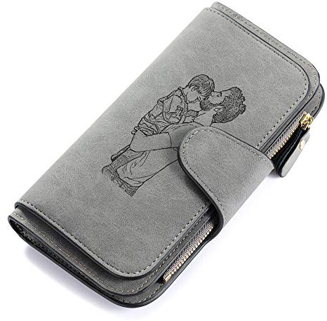 Brand new Geldbörsen für Frauen Personalisierte Damen Leder Geldbörse mit Fotodruck und Gravur Long Fashion Wallet Geburtstagsgeschenk für Frau Mutter Tochter Tochter Freundin (#1Dark Gray)