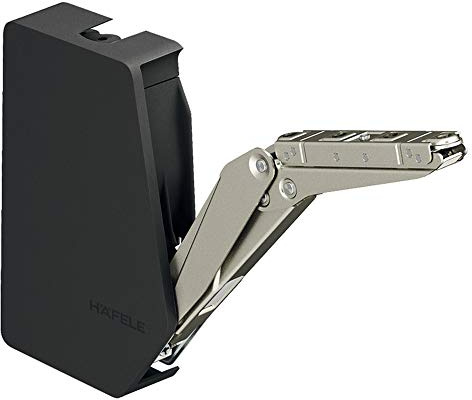 Gedotec Klappenbeschlag Küche Klappenhalter Möbel Hochklappbeschlag FREE FLAP 3.15 für Klappen aus Holz | Modell F: 5,3-21,4 kg | 1 Komplett-Set - Klappen-Beschläge Anthrazit für Schränke