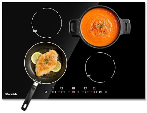 30 Inch Induction Cooktop 4 Burners Built-in Induction Burner with Timer Child Safety Lock 9 Power Levels Shutdown, 7000W Magnetic Stovetop for RV, Apartment, Kitchen, 220-240V