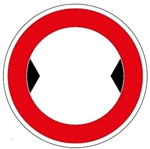 Aufkleber Verkehrszeichen Durchfahrtsbreite, leer, Individuell beschriftbar Schild Folie Ø5-30cm Made in Germany, Größe: Ø20 cm