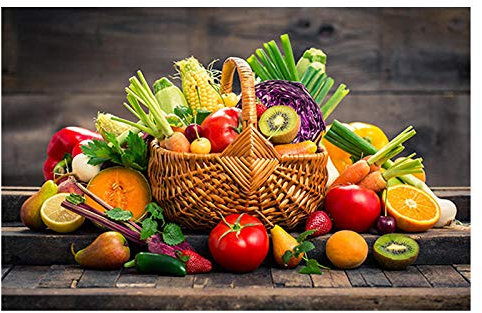 HERWS Big Poster Modern Fruit And Basket Canvas Painting Poster Prints Wall Art Pictures For Kitchen Dining Room Ation No Frame Living Bedroom Kitchen Home Decoration