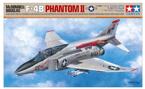 TAMIYA 61121 1:48 F-4B Phantom II McDonnell Douglas - Originalgetreue Nachbildung, Modellbau, Plastik Bausatz, Basteln, Hobby, Modellbausatz, Zusammenbauen, unlackiert