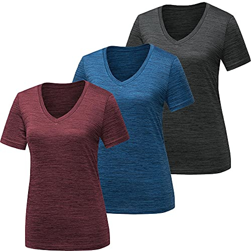 Workout Shirts for Women, Moisture Wicking Quick Dry Active Athletic Women's Gym Performance T Shirts X-Large