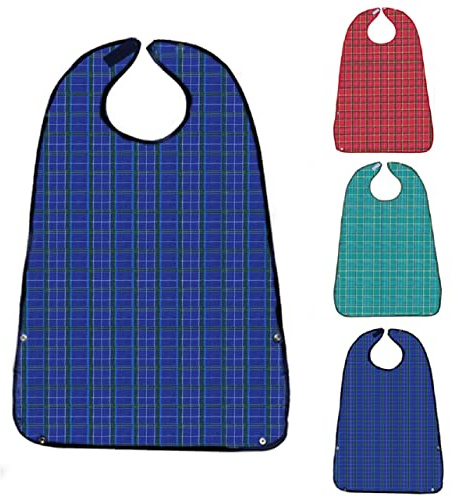 3 Pack Adult Bibs for Eating, Velcro Waterproof Clothing Protector with Crumb Catcher, Machine Washable Adult Bibs for men/women