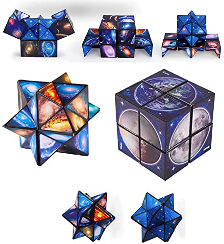 Star Cube 2 in 1-2x2 Galaxie Zauberwürfel Kinder Intellektuelle Entwicklung Dekomprimieren Entspannen Interessantes Geburtstag/Weihnachten/Jubiläum 3D Geschenk