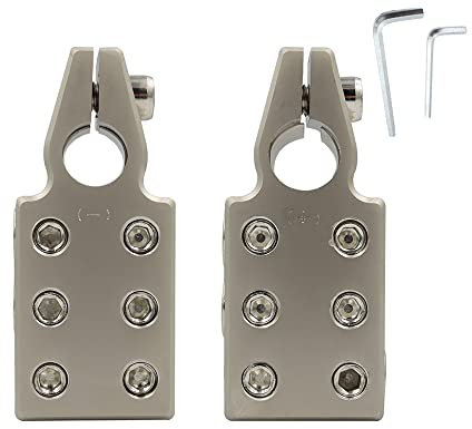 Riloer Terminali per batteria, morsetti per batteria positivi e negativi ad alte prestazioni, morsetti per auto, roulotte, camper, camion, pickup