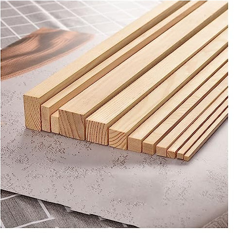 LVLDAWA Quadratischer Hölzstab, Unbehandelte Hartholzstäbchen, Leicht Zu Schneidende Quadratische Holzdübel Für DIY Kunsthandwerk Modellbau, (Farbe : Legno, Größe : 6X15CM-8PCS)