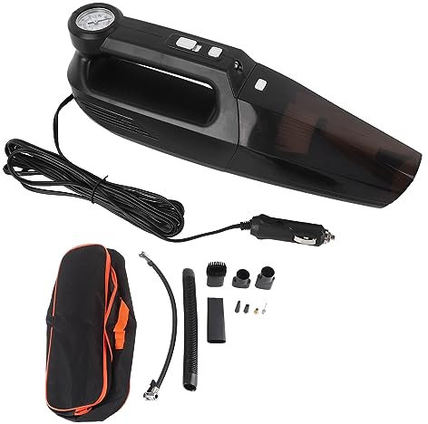 MJKO Aspirateur de Voiture Multifonctionnel, Pompe à Air D'urgence à Forte Aspiration Haute Puissance 12V 130W, Prise Allume-cigare Noir