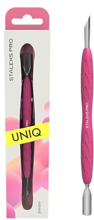 STALEKS PRO by Natury Nails Nagelhautschieber mit Gummy Silikongriff, Edelstahl UNIQ 10/2