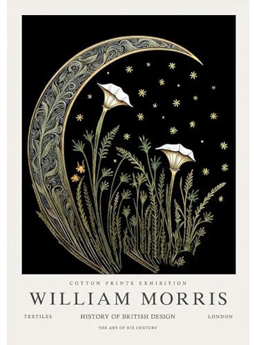 Mhdfi Domfk Vintage William Morris Ausstellungsposter Mond Und Sterne Wandkunst William Morris Leinwand Gemälde Und Drucke Home Decor Bild 50x70cm Kein Rahmen