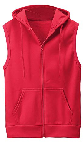 OBiQuzz Chaleco softshell para hombre con capucha, chaleco para correr con bolsillos, sudadera sin mangas, chaleco deportivo con capucha, chaleco deportivo monocolor, informal, ligero, transpirable,
