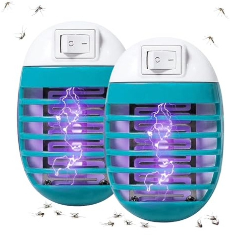 Atrapamoscas eléctrico con luz Ultravioleta - Matamoscas enchufable para Uso en Interiores | Lámpara LED para trampas eficaces para Moscas de la Fruta y mosquitoss, Potente luz Trampa para Moscas