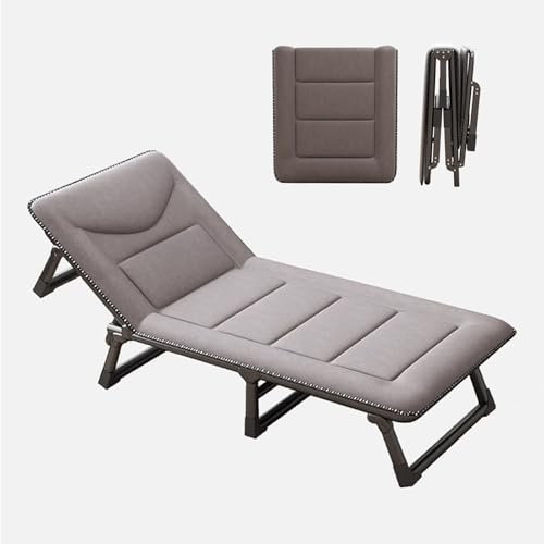 Campingbett Klappbar mit Matratze 4-stufige Verstellung Der Rückenlehne, Gästebett Klappbar Tragfähigkeit 200kg, für Wohnzimmer, Schlafzimmer, Gästezimmer
