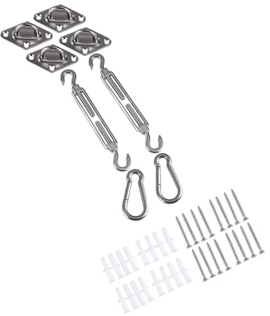 TIOMIOSEA Sonnensegel Befestigung Kit 304 Edelstahl M6, Sonnensegel Zubehör Montage für Viereckigen Dreieckigen Sonnensegeln für Viereck und Dreieck Garten, Awnings Mounting Assembly