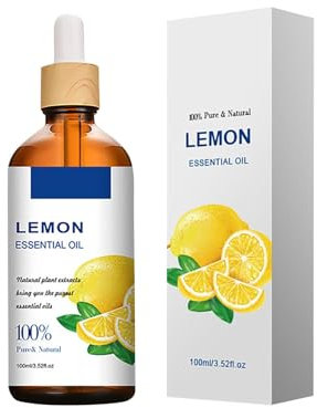 Zitronenöl Duftöl 100 ML, Ätherisches Öl Zitrone für Diffuser Aromatherapie, Ätherische Öle für Diffusor, Duftlampe, Kerzen, Raumduft, Lemon Oil Ätherisches Öl für Aromatherapie (100ML)