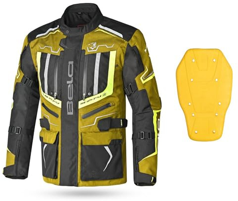 MAXIMO-MOTO Men’s 3-Layer Textile Motorbike Touring Jacket with CE-Certified Armor Waterproof & Breathable Removable Thermal Layer and Adjustable Fit