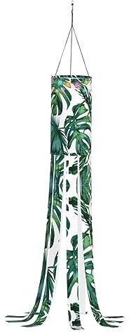 Bandera de Halloween con estampado de hojas de plátano verde con luz para patio, césped, jardín, árbol, decoración de fiesta, calcetín de viento