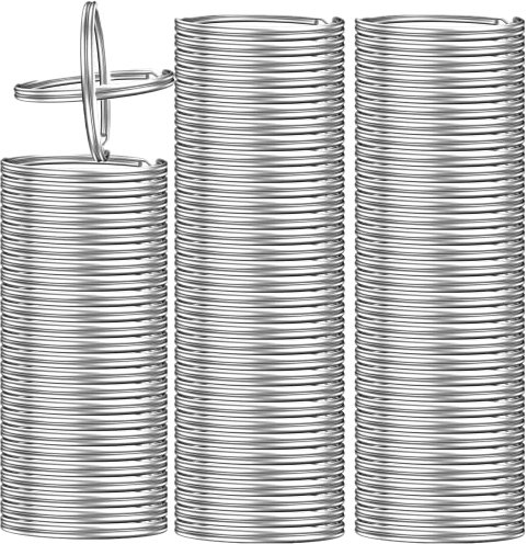 Lot de 100 anneaux porte-clés, anneaux porte-clés fendus pour porte-clés et artisanat (25 mm)