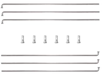 TSTRAUM 14G Raggi per Bicicletta con Nipples 6 Pz(Argento,297mm) | 6 Robusti raggi acciaio 2mm (110-309mm). Nipples 12mm incl. Adatti universalmente per MTB, E-Bike, Trekking & City bike.