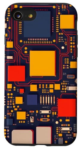 Carte mère vintage avec circuits électroniques Coque pour iPhone SE (2020) / 7 / 8